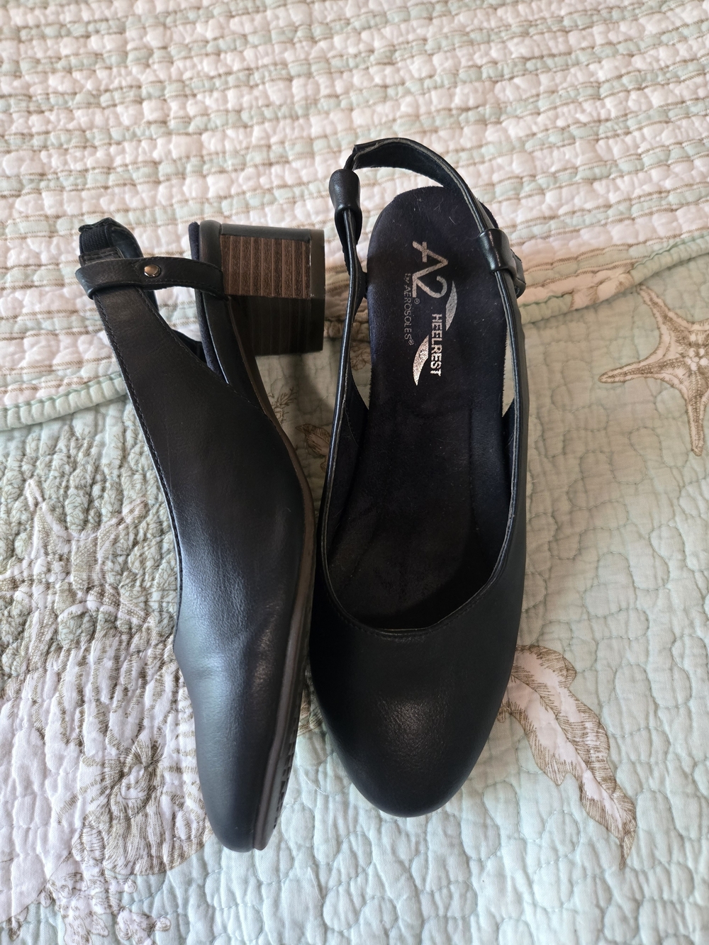 3 For $15 A2 by Aerosoles Navy Black Slingback Heel
